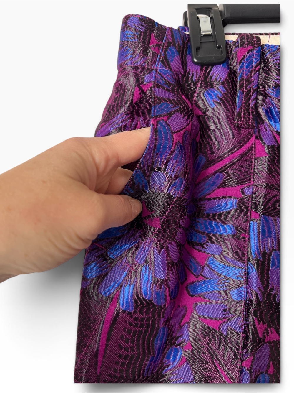 J.Crew Garden Pants Midnight Floral Jacquard Cropped Ankle Pants Size 4 - Picture 6 of 7